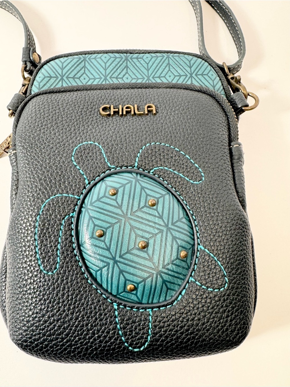 Chala Teal Turtle Crossbody Purse